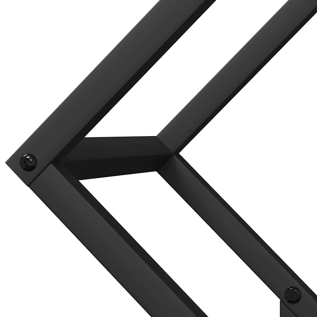 Rastrelliera per Legna da Ardere Nera 50x25x50 cm - homemem39