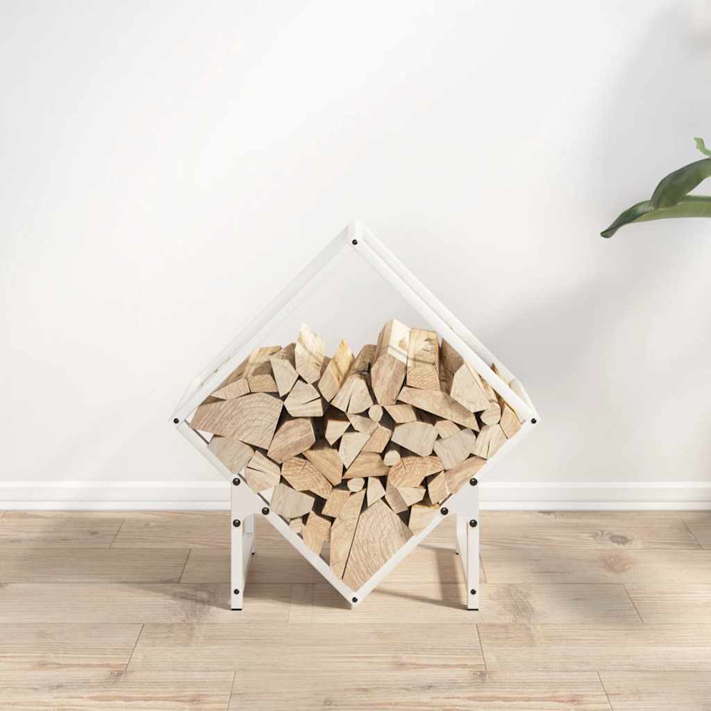 Rastrelliera per Legna da Ardere Bianca 50x25x50 cm - homemem39