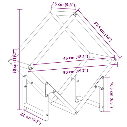 Rastrelliera per Legna da Ardere Bianca 50x25x50 cm - homemem39