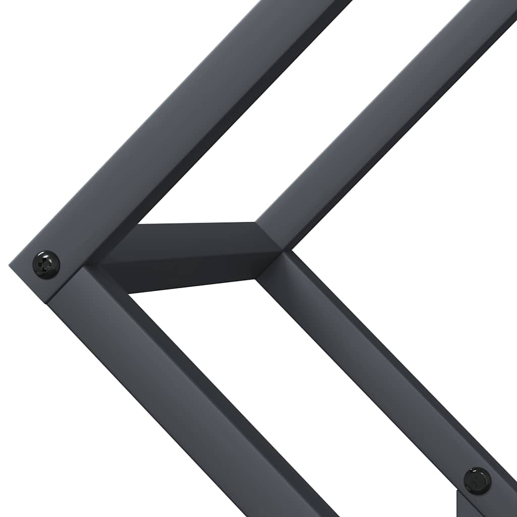 Rastrelliera per Legna da Ardere Antracite 50x25x50 cm - homemem39