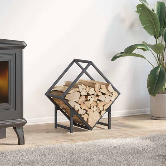 Rastrelliera per Legna da Ardere Antracite 50x25x50 cm - homemem39