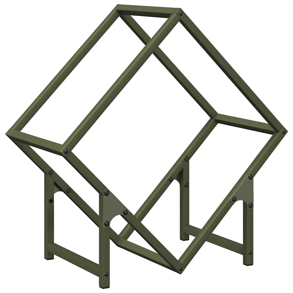 Rastrelliera per Legna da Ardere Verde Oliva 50x25x50 cm - homemem39