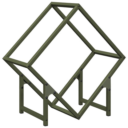 Rastrelliera per Legna da Ardere Verde Oliva 50x25x50 cm - homemem39