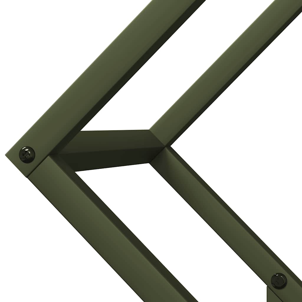 Rastrelliera per Legna da Ardere Verde Oliva 50x25x50 cm - homemem39