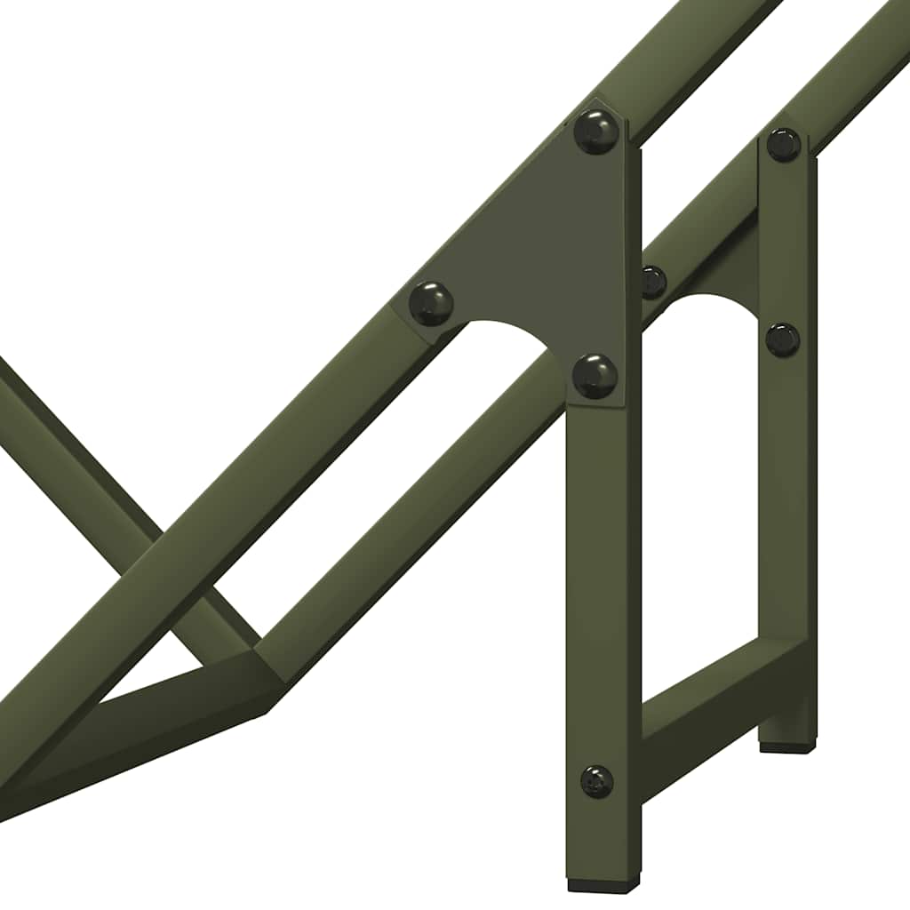 Rastrelliera per Legna da Ardere Verde Oliva 50x25x50 cm - homemem39