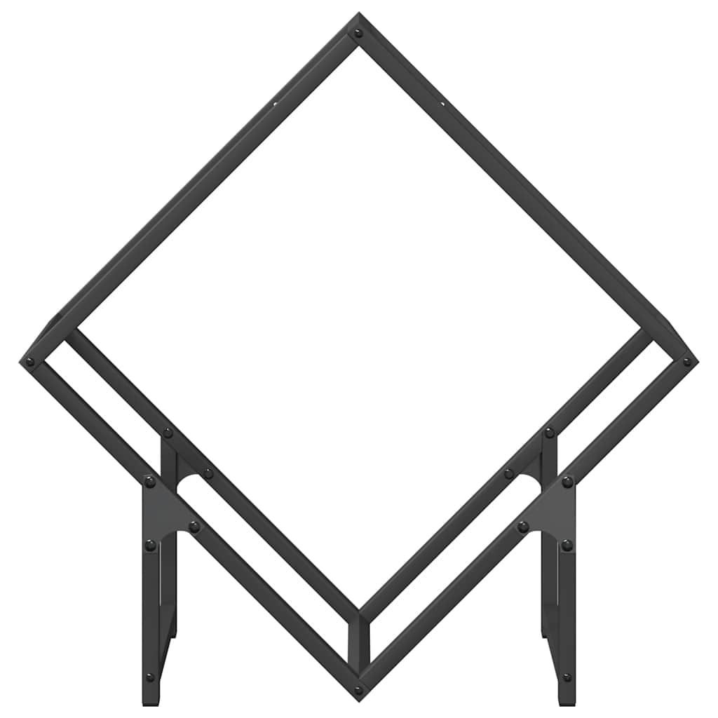 Rastrelliera per Legna da Ardere Nera 60x25x60 cm - homemem39