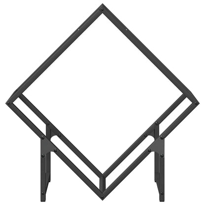 Rastrelliera per Legna da Ardere Nera 60x25x60 cm - homemem39