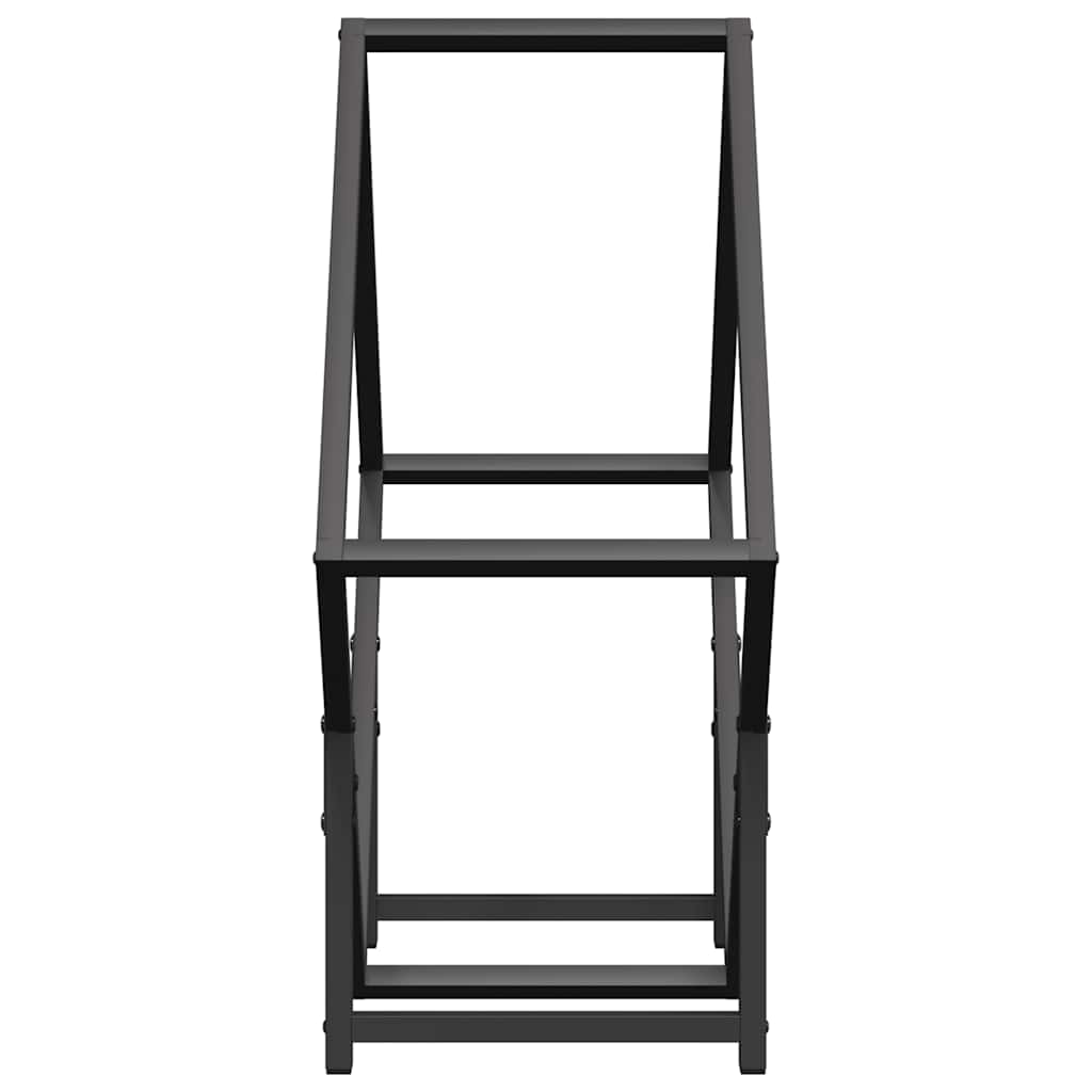 Rastrelliera per Legna da Ardere Nera 60x25x60 cm - homemem39