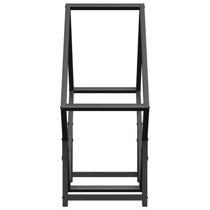 Rastrelliera per Legna da Ardere Nera 60x25x60 cm - homemem39