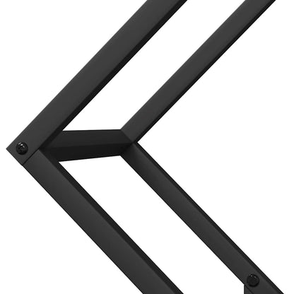 Rastrelliera per Legna da Ardere Nera 60x25x60 cm - homemem39