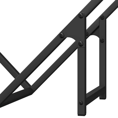 Rastrelliera per Legna da Ardere Nera 60x25x60 cm - homemem39