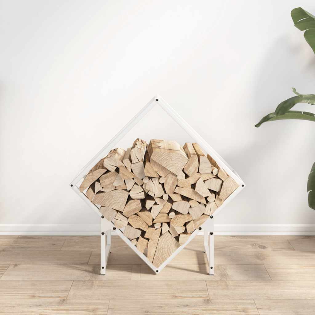 Rastrelliera per Legna da Ardere Bianca 60x25x60 cm - homemem39