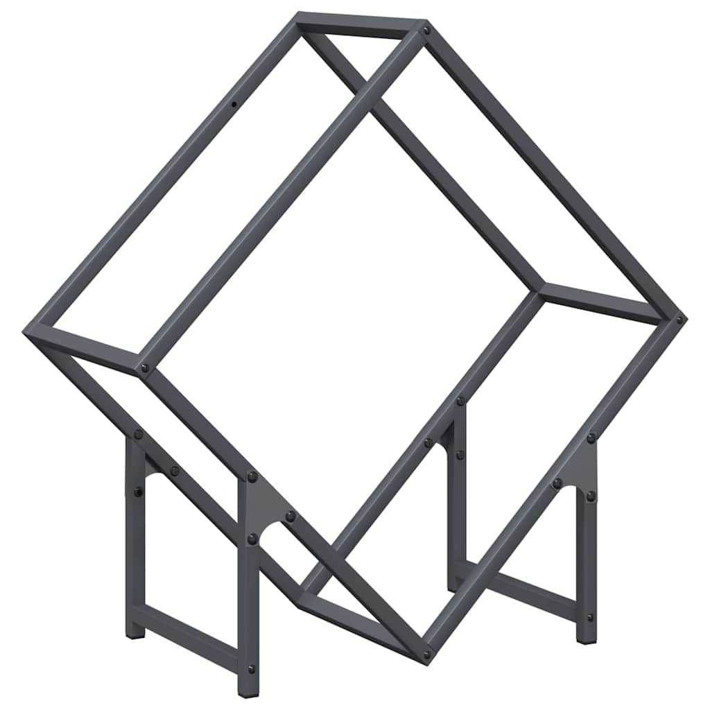 Rastrelliera per Legna da Ardere Antracite 60x25x60 cm - homemem39