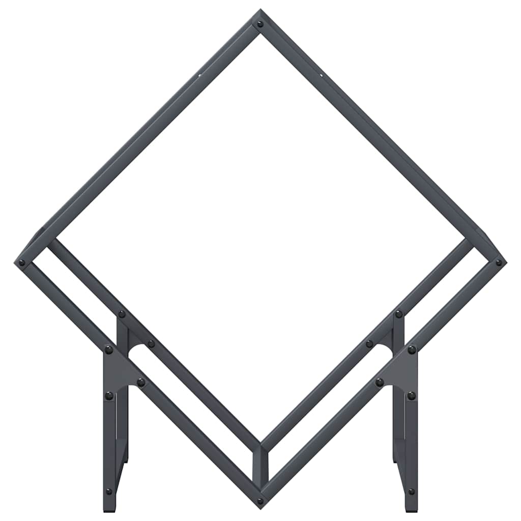 Rastrelliera per Legna da Ardere Antracite 60x25x60 cm - homemem39