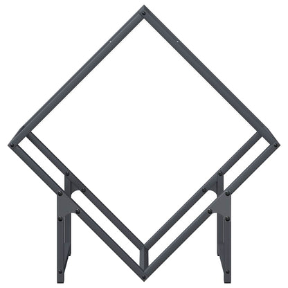 Rastrelliera per Legna da Ardere Antracite 60x25x60 cm - homemem39