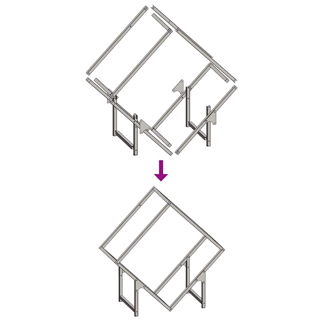 Rastrelliera per Legna da Ardere Antracite 60x25x60 cm - homemem39