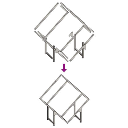Rastrelliera per Legna da Ardere Antracite 60x25x60 cm - homemem39