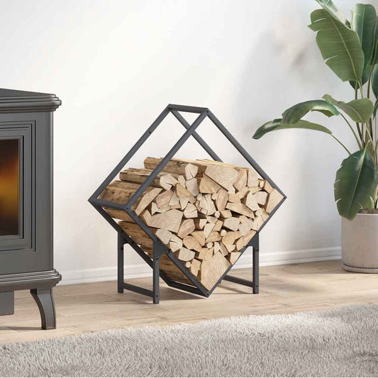 Rastrelliera per Legna da Ardere Antracite 60x25x60 cm - homemem39