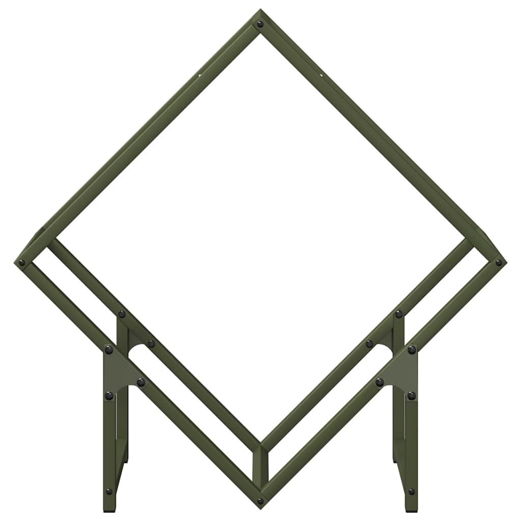 Rastrelliera per Legna da Ardere Verde Oliva 60x25x60 cm - homemem39