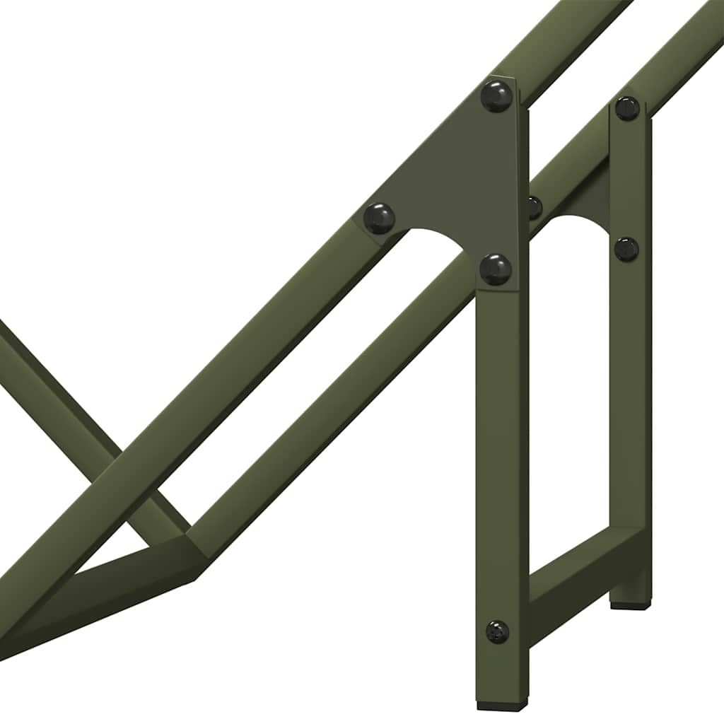 Rastrelliera per Legna da Ardere Verde Oliva 60x25x60 cm - homemem39