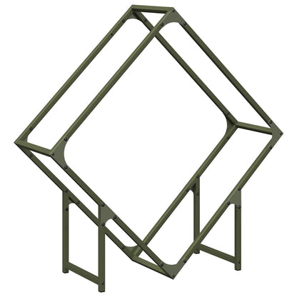 Rastrelliera per Legna da Ardere Verde Oliva 80x25x80 cm - homemem39