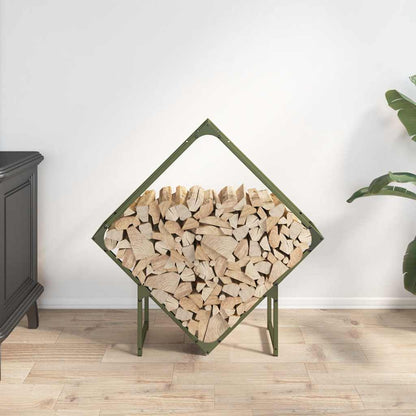 Rastrelliera per Legna da Ardere Verde Oliva 80x25x80 cm - homemem39
