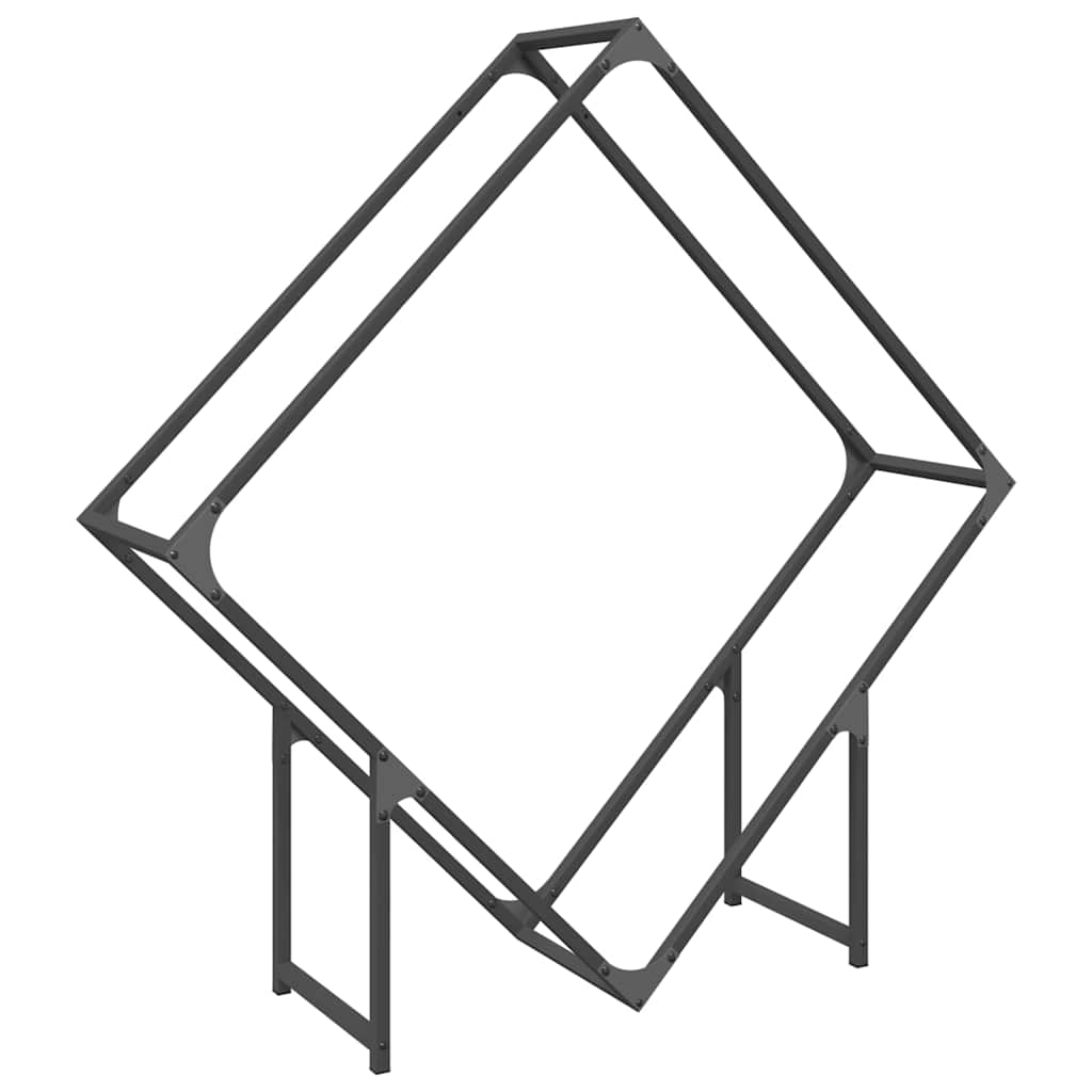 Rastrelliera per Legna da Ardere Nera 100x25x100 cm - homemem39