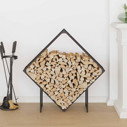 Rastrelliera per Legna da Ardere Nera 100x25x100 cm - homemem39