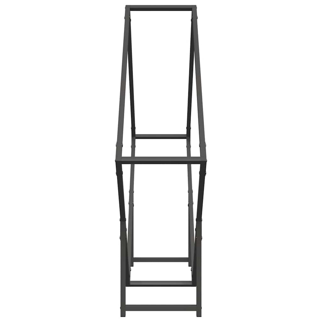Rastrelliera per Legna da Ardere Nera 100x25x100 cm - homemem39