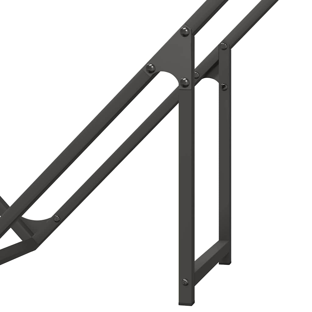 Rastrelliera per Legna da Ardere Nera 100x25x100 cm - homemem39