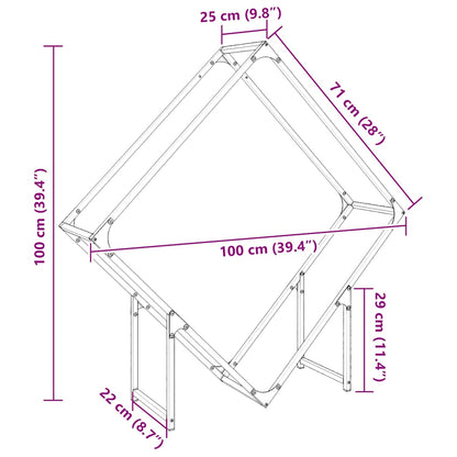 Rastrelliera per Legna da Ardere Nera 100x25x100 cm - homemem39