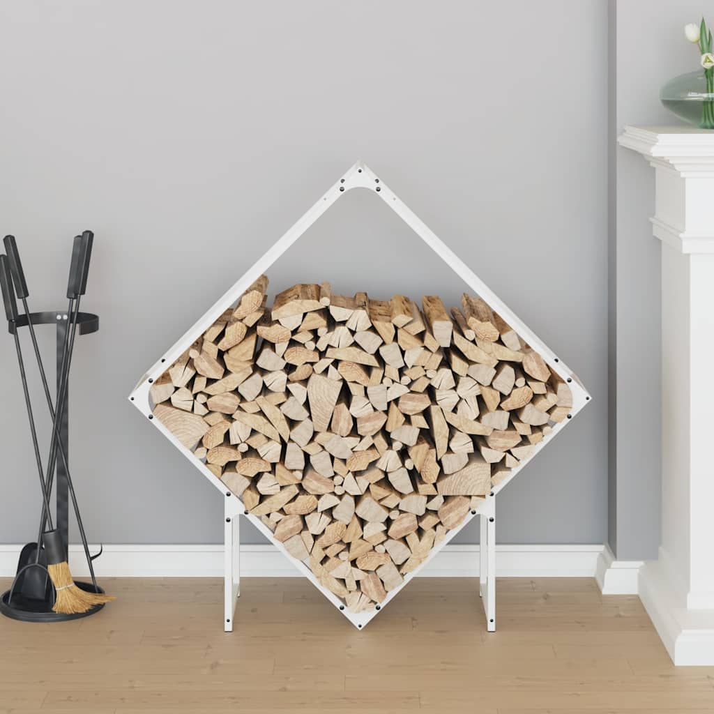 Rastrelliera per Legna da Ardere Bianca 100x25x100 cm - homemem39