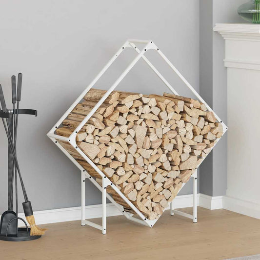Rastrelliera per Legna da Ardere Bianca 100x25x100 cm - homemem39