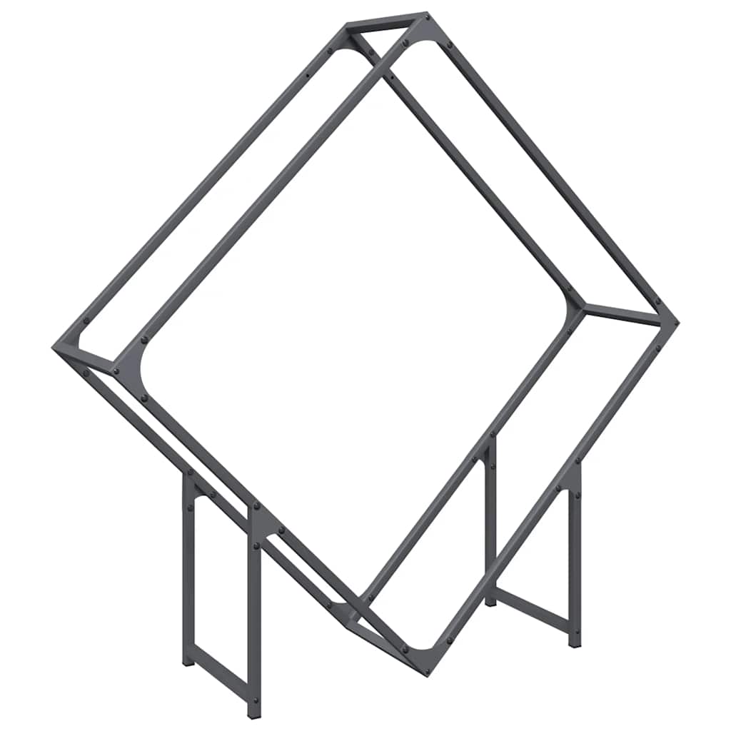 Rastrelliera per Legna da Ardere Antracite 100x25x100 cm - homemem39