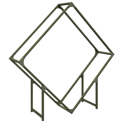 Rastrelliera per Legna da Ardere Verde Oliva 100x25x100 cm - homemem39