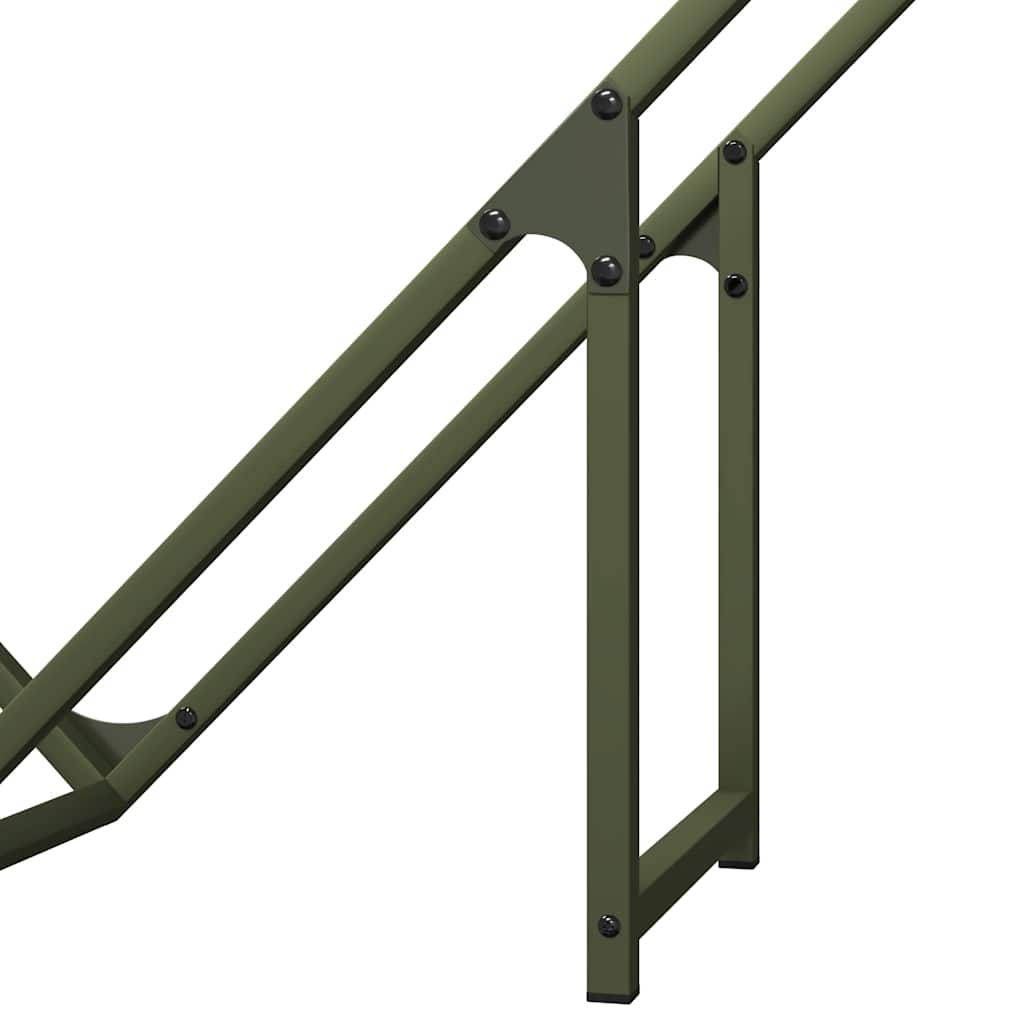 Rastrelliera per Legna da Ardere Verde Oliva 100x25x100 cm - homemem39
