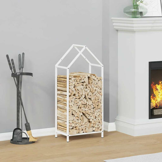 Rastrelliera per Legna da Ardere Bianca 40x25x90 cm - homemem39