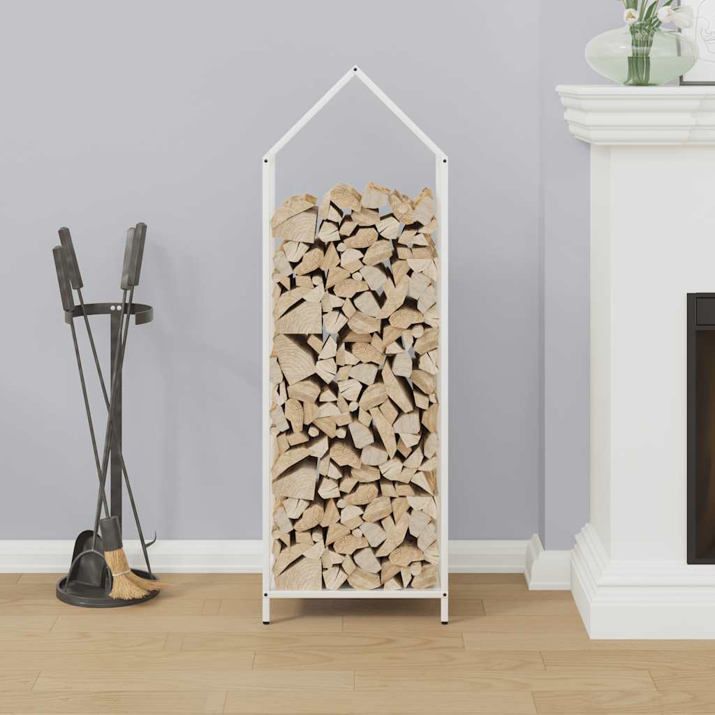 Rastrelliera per Legna da Ardere Bianca 40x25x120 cm - homemem39