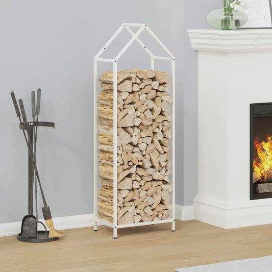 Rastrelliera per Legna da Ardere Bianca 40x25x120 cm - homemem39