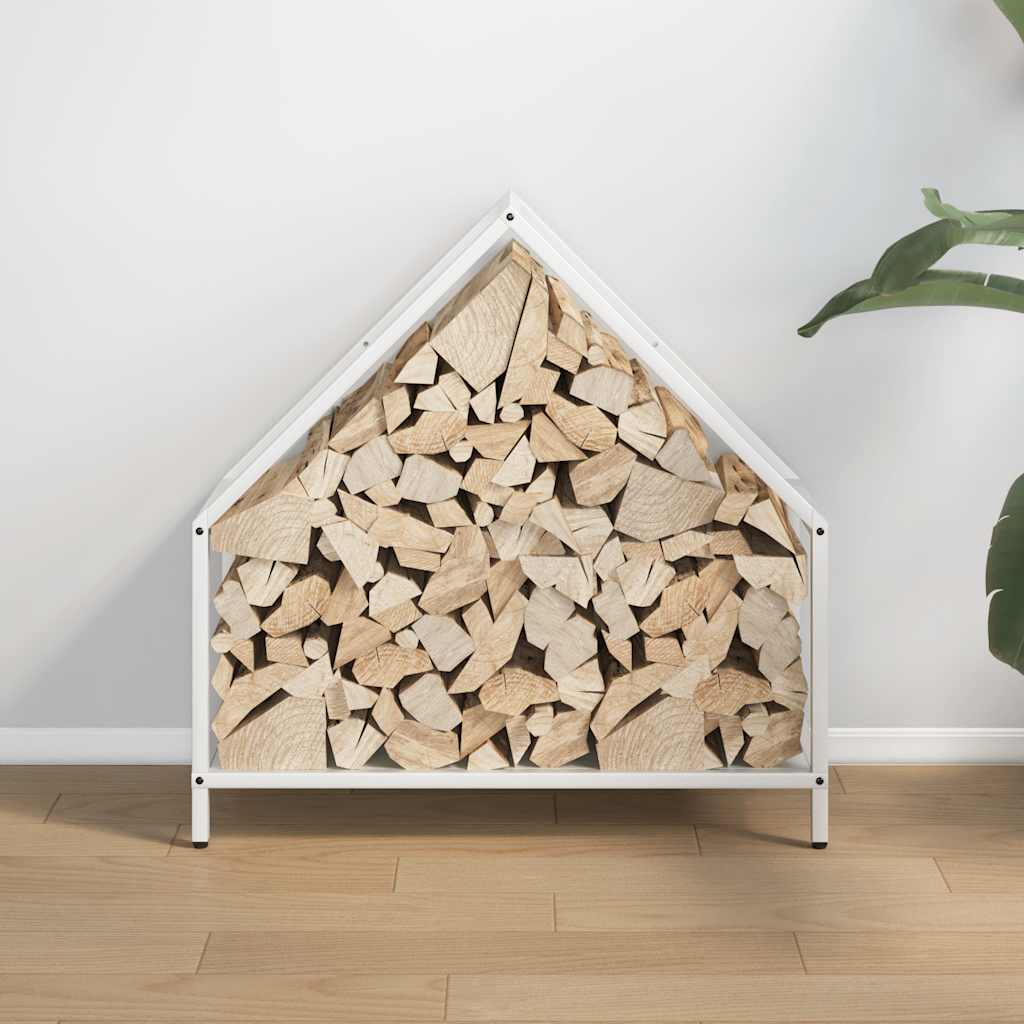 Rastrelliera per Legna da Ardere Bianca 60x25x60 cm - homemem39
