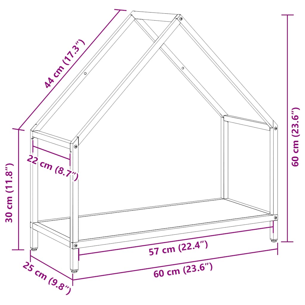 Rastrelliera per Legna da Ardere Antracite 60x25x60 cm - homemem39