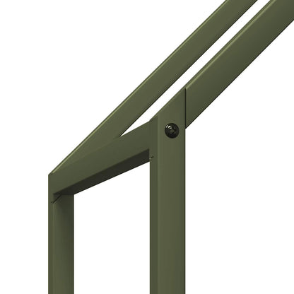 Rastrelliera per Legna da Ardere Verde Oliva 60x25x60 cm