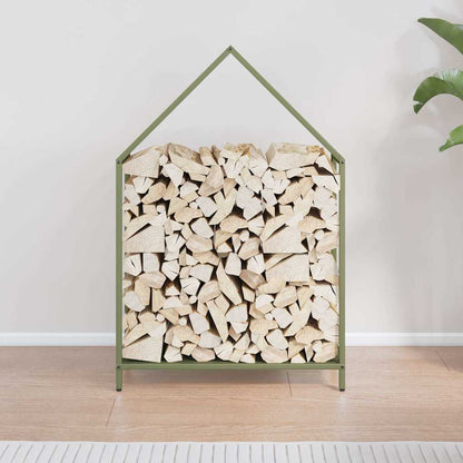 Rastrelliera per Legna da Ardere Verde Oliva 60x25x90 cm - homemem39