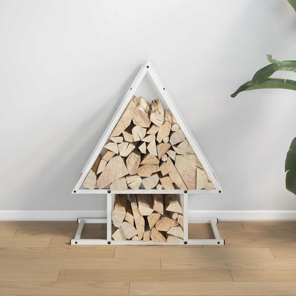Rastrelliera per Legna da Ardere Bianca 50x25x60 cm - homemem39