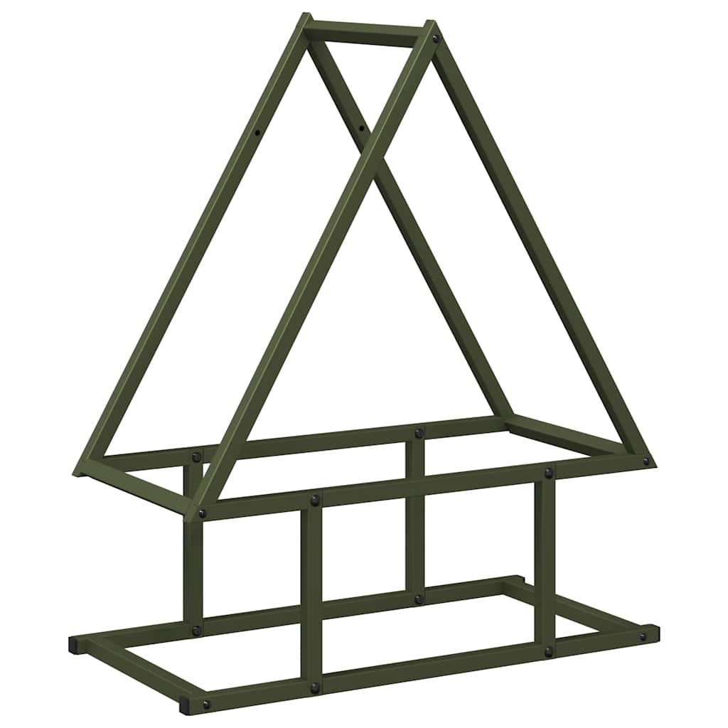 Rastrelliera per Legna da Ardere Verde Oliva 50x25x60 cm - homemem39
