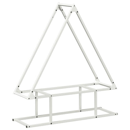 Rastrelliera per Legna da Ardere Bianca 80x25x90 cm - homemem39