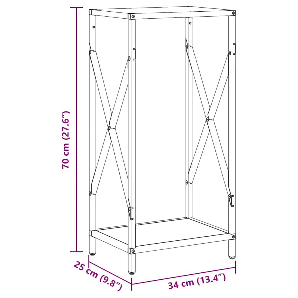 Rastrelliera per Legna da Ardere Nera 34x25x70 cm - homemem39