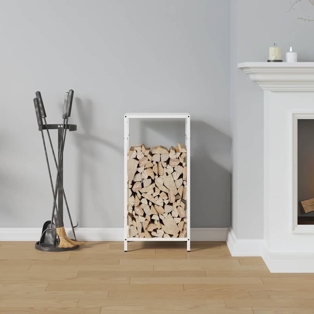 Rastrelliera per Legna da Ardere Bianca 34x25x70 cm - homemem39