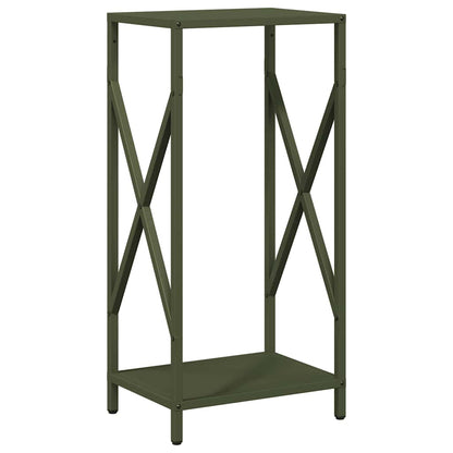 Rastrelliera per Legna da Ardere Verde Oliva 34x25x70 cm - homemem39