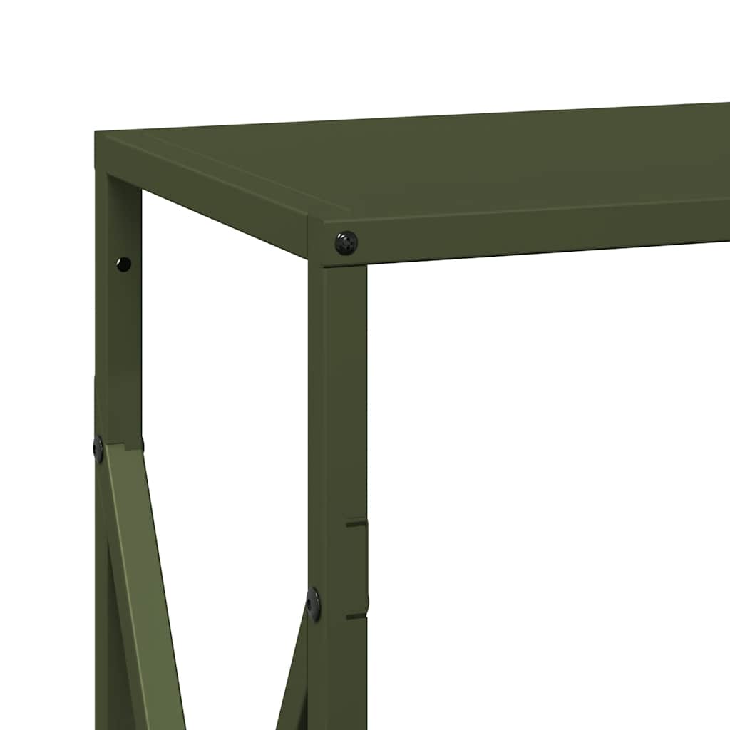Rastrelliera per Legna da Ardere Verde Oliva 34x25x70 cm - homemem39